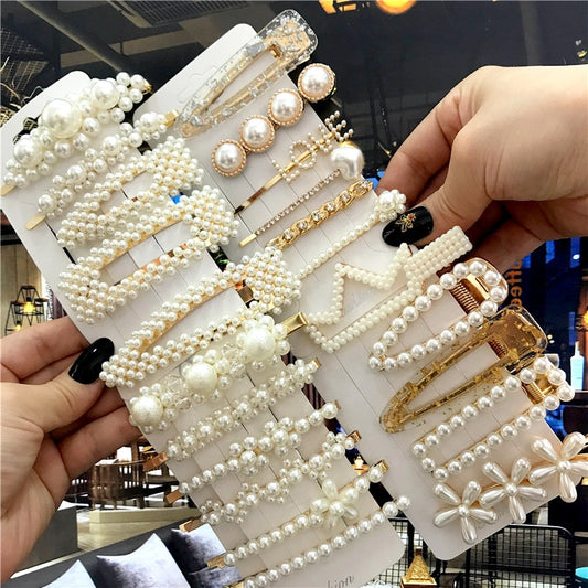 Pearls Hair Clips