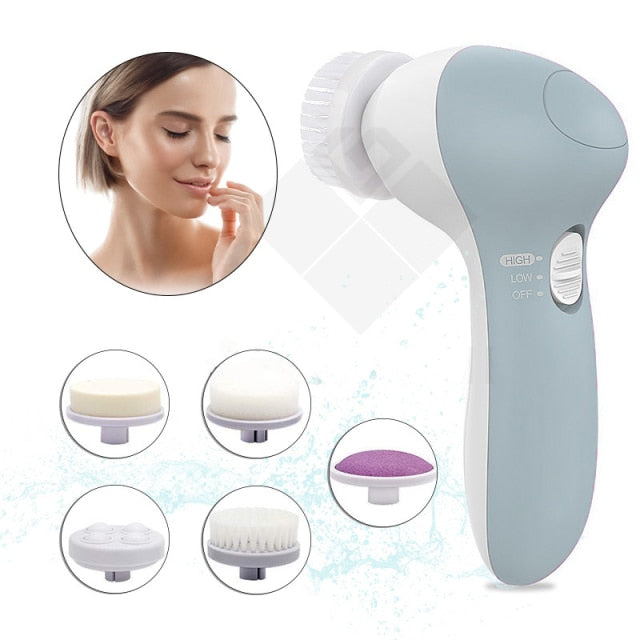 5 in 1 Silicon Face Cleansing Brush