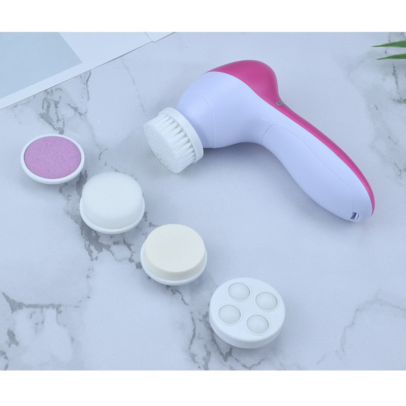 5 in 1 Silicon Face Cleansing Brush